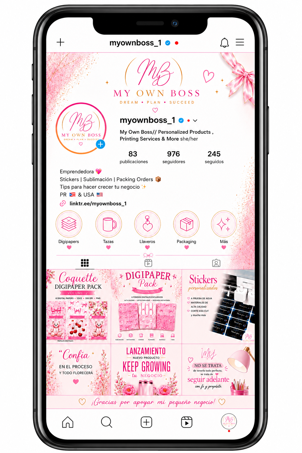 Instagram Card & Phone Card Personalizada con Código QR
