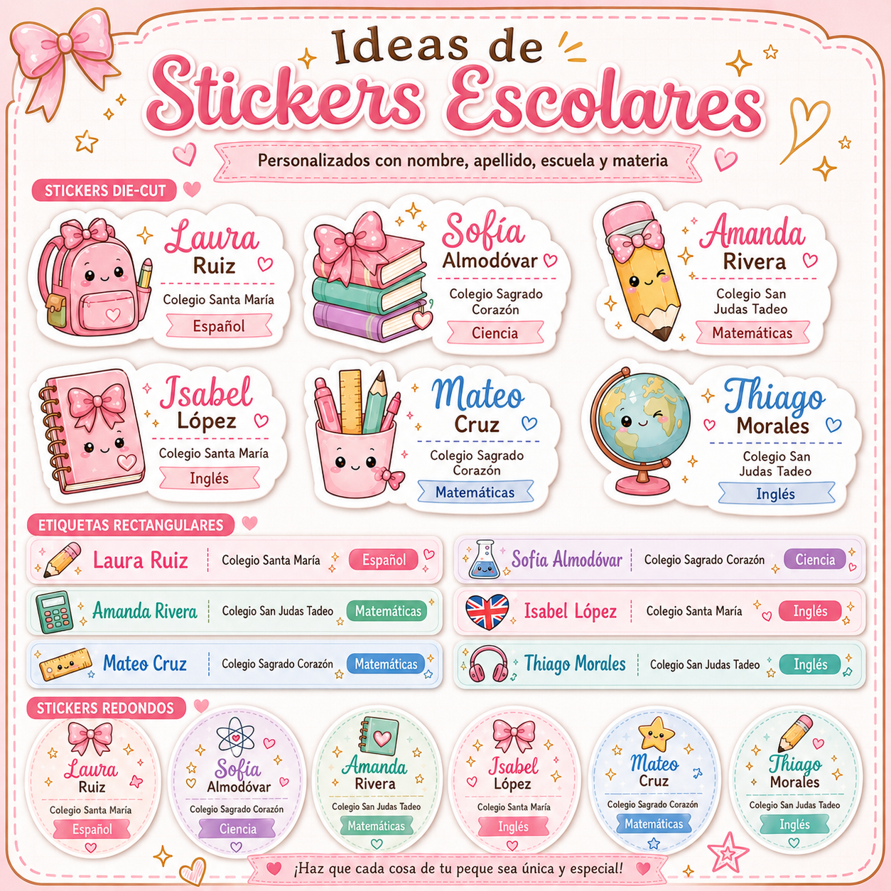 Stickers Escolares Personalizados